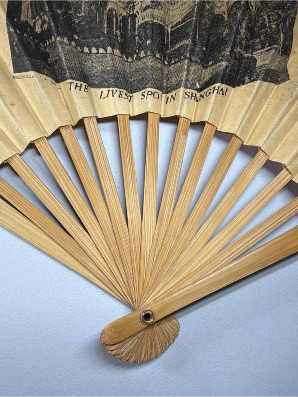 Original Antique 1920s Shanghai DEL MONTE Nightclub Advertising Fan Art Deco - Picture 7 of 13